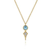 14K Yellow Gold Blue Topaz and Kite Diamond Pendant Necklace - NK6122Y45BT-Gabriel & Co.-Renee Taylor Gallery