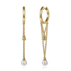 14K Yellow Gold Bujukan And Pearl Huggie Drop Earrings - EG15164Y4JPL-Gabriel & Co.-Renee Taylor Gallery