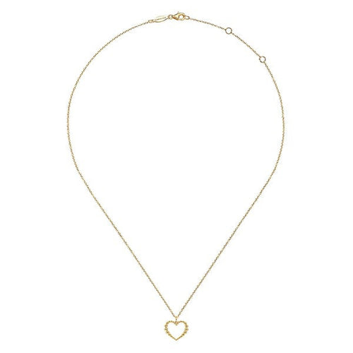 14K Yellow Gold Bujukan Beaded Open Heart Pendant Necklace - NK6561Y4JJJ-Gabriel & Co.-Renee Taylor Gallery