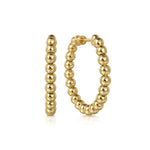 14K Yellow Gold Bujukan Beads Classic 30mm Hoop Earrings-Gabriel & Co.-Renee Taylor Gallery