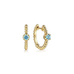 14K Yellow Gold Bujukan Blue Topaz Huggie Earrings - EG15184Y4JBT-Gabriel & Co.-Renee Taylor Gallery