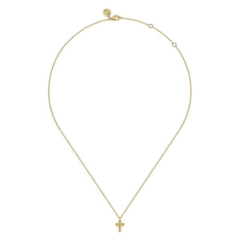 14K Yellow Gold Bujukan Cross Pendant Necklace - NK7074Y4JJJ-Gabriel & Co.-Renee Taylor Gallery