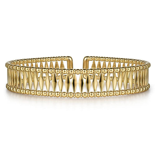 14K Yellow Gold Bujukan Cuff Bracelet - BG4723-62Y4JJJ-Gabriel & Co.-Renee Taylor Gallery