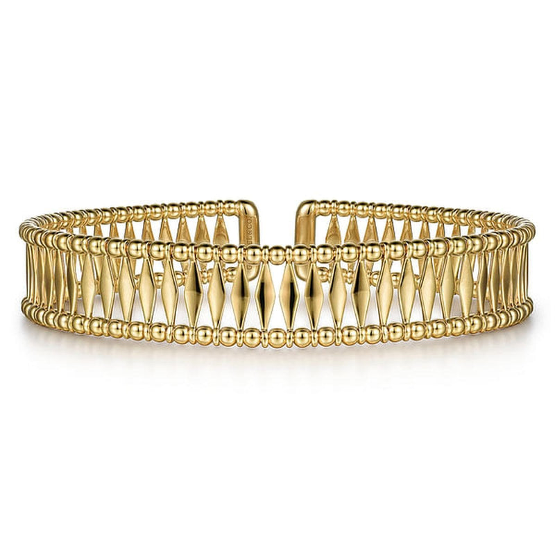 14K Yellow Gold Bujukan Cuff Bracelet - BG4723-62Y4JJJ-Gabriel & Co.-Renee Taylor Gallery