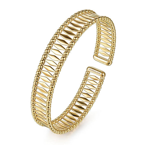 14K Yellow Gold Bujukan Cuff Bracelet - BG4723-62Y4JJJ-Gabriel & Co.-Renee Taylor Gallery