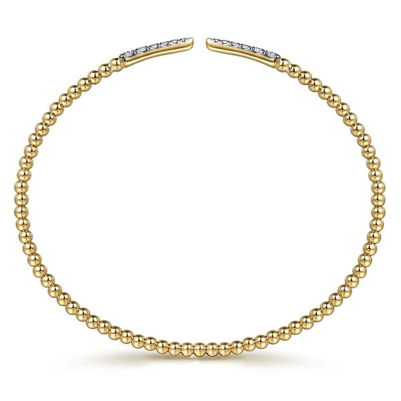 14K Yellow Gold Bujukan Diamond Spikes Split Bangle-Gabriel & Co.-Renee Taylor Gallery