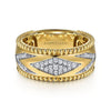 14K Yellow Gold Bujukan Diamond Wide Band Ring - LR52728Y45JJ-Gabriel & Co.-Renee Taylor Gallery