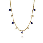 14K Yellow Gold Bujukan Lapis and White Sapphire Droplet Necklace - NK7659Y4JMC-Gabriel & Co.-Renee Taylor Gallery