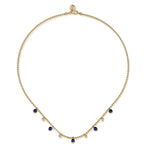 14K Yellow Gold Bujukan Lapis and White Sapphire Droplet Necklace - NK7659Y4JMC-Gabriel & Co.-Renee Taylor Gallery