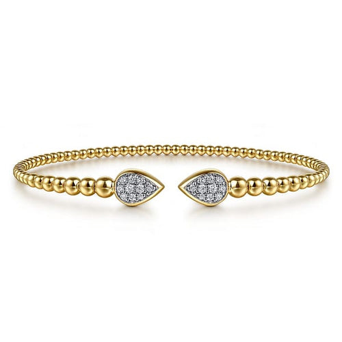 14K Yellow Gold Bujukan Pave Diamond Split Bangle Bracelet - BG5048-62Y45JJ-Gabriel & Co.-Renee Taylor Gallery