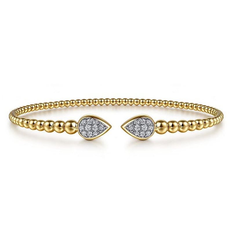 14K Yellow Gold Bujukan Pave Diamond Split Bangle Bracelet - BG5048-62Y45JJ-Gabriel & Co.-Renee Taylor Gallery