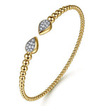 14K Yellow Gold Bujukan Pave Diamond Split Bangle Bracelet - BG5048-62Y45JJ-Gabriel & Co.-Renee Taylor Gallery