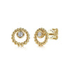 14K Yellow Gold Bujukan and White Sapphire Stud Earrings - EG15162Y4JWS-Gabriel & Co.-Renee Taylor Gallery