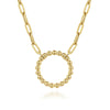 14K Yellow Gold Chain Necklace w/ Bujukan Circle - NK7131Y4JJJ-Gabriel & Co.-Renee Taylor Gallery