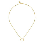 14K Yellow Gold Chain Necklace w/ Bujukan Circle - NK7131Y4JJJ-Gabriel & Co.-Renee Taylor Gallery