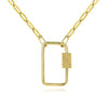 14K Yellow Gold Chain Necklace with Rectangle Drop - NK7135Y4JJJ-Gabriel & Co.-Renee Taylor Gallery