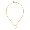 14K Yellow Gold Chain Necklace with Rectangle Drop - NK7135Y4JJJ-Gabriel & Co.-Renee Taylor Gallery