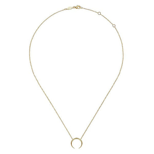 14K Yellow Gold Crescent Moon Pendant Necklace - NK6576Y4JJJ-Gabriel & Co.-Renee Taylor Gallery