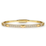 14K Yellow Gold Diamond Bangle w/ Pyramid Rhombus Stations - BG4187-65Y45JJ-Gabriel & Co.-Renee Taylor Gallery