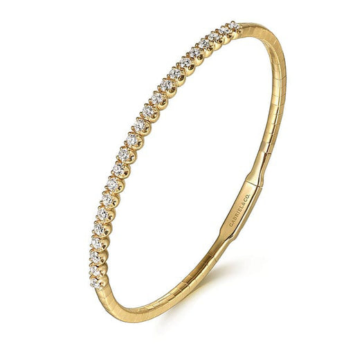 14K Yellow Gold Diamond Bangle - BG3975-62Y45JJ-Gabriel & Co.-Renee Taylor Gallery