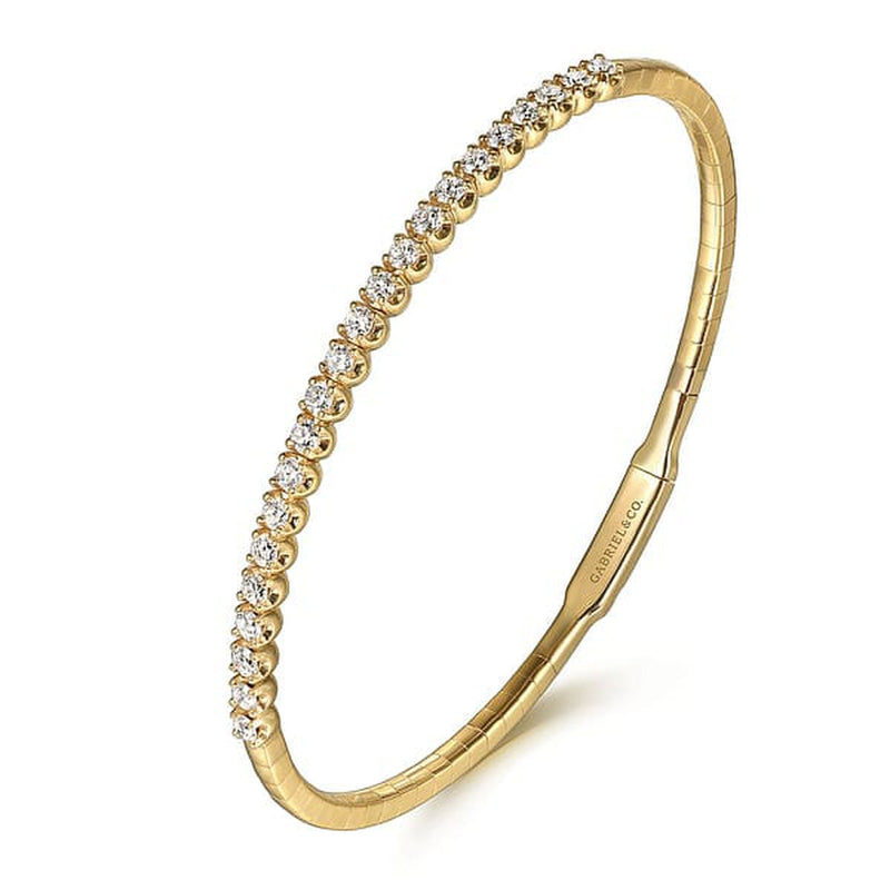 14K Yellow Gold Diamond Bangle - BG3975-62Y45JJ-Gabriel & Co.-Renee Taylor Gallery