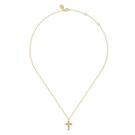 14K Yellow Gold Diamond Cross Necklace - NK7654Y45JJ-Gabriel & Co.-Renee Taylor Gallery