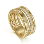 14K Yellow Gold Diamond Easy Stackable Ladies Ring-Gabriel & Co.-Renee Taylor Gallery