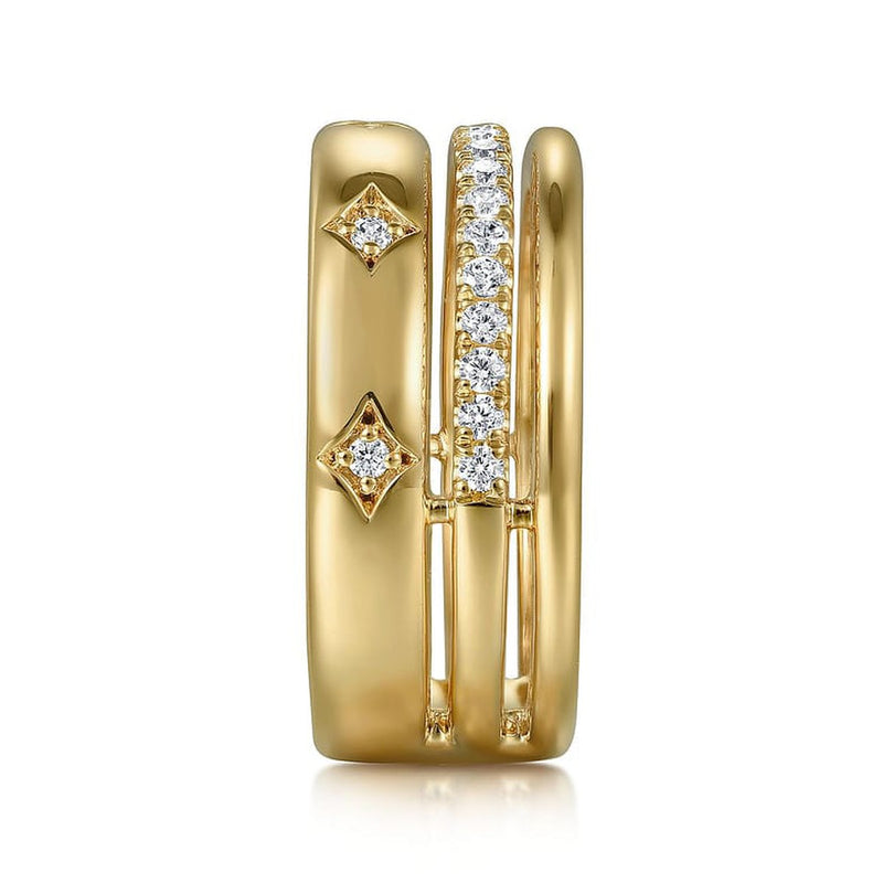 14K Yellow Gold Diamond Easy Stackable Ladies Ring-Gabriel & Co.-Renee Taylor Gallery