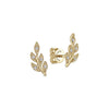 14K Yellow Gold Diamond Leaf Stud Earrings - EG13572Y45JJ-Gabriel & Co.-Renee Taylor Gallery