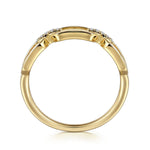 14K Yellow Gold Diamond Link Chain Ladies Ring - LR52499Y45JJ-Gabriel & Co.-Renee Taylor Gallery