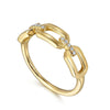 14K Yellow Gold Diamond Link Chain Ladies Ring - LR52499Y45JJ-Gabriel & Co.-Renee Taylor Gallery