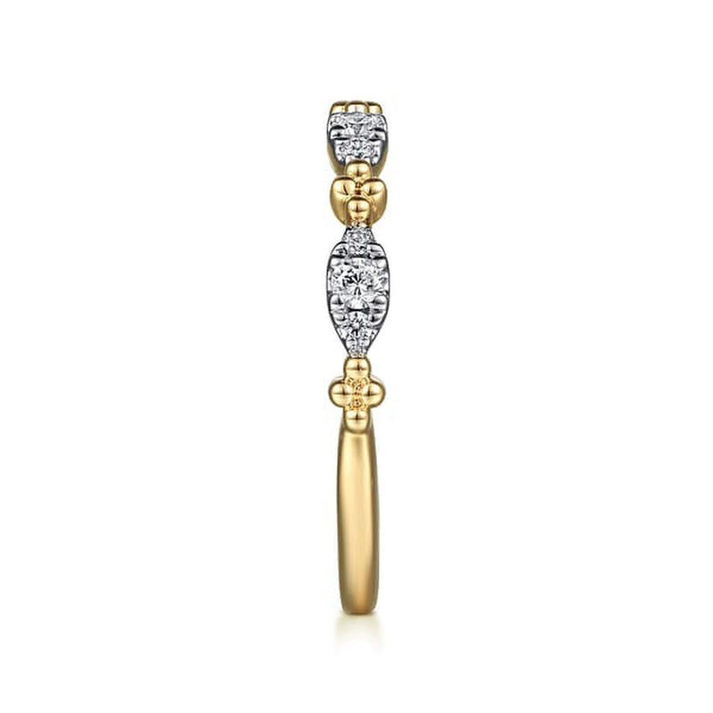 14K Yellow Gold Diamond Marquise Shape Bujukan Stackable Ring-Gabriel & Co.-Renee Taylor Gallery