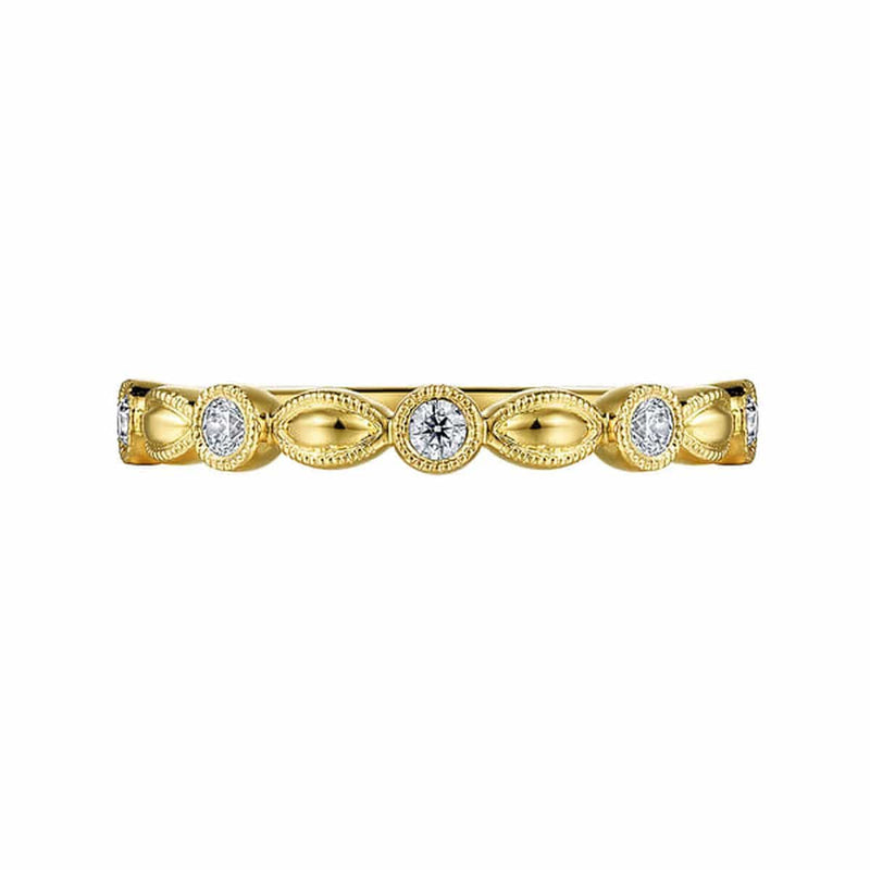 14K Yellow Gold Diamond Marquise Shape Stackable Ring - LR52293Y45JJ-Gabriel & Co.-Renee Taylor Gallery