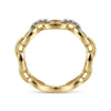 14K Yellow Gold Oval Chain Link Diamond Ring - LR51461Y45JJ-Gabriel & Co.-Renee Taylor Gallery