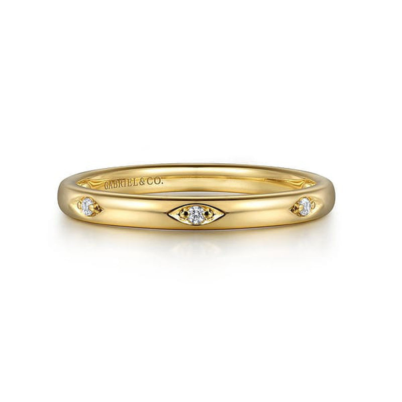 14K Yellow Gold Diamond Stackable Ladies Ring-Gabriel & Co.-Renee Taylor Gallery