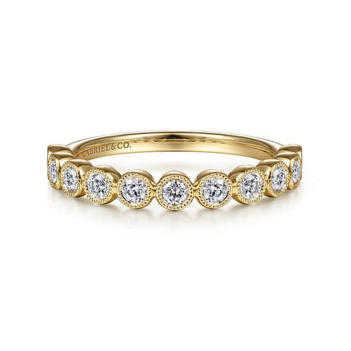 14K Yellow Gold Diamond Stackable Ring - LR51932Y45JJ-Gabriel & Co.-Renee Taylor Gallery