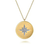 14K Yellow Gold Diamond Star Medallion Necklace - NK6947Y45JJ-Gabriel & Co.-Renee Taylor Gallery