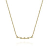 14K Yellow Gold Diamond Stations Curved Bar Necklace - NK6419Y45JJ-Gabriel & Co.-Renee Taylor Gallery