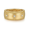 14K Yellow Gold Diamond Wide Bujukan Band Ladies Ring-Gabriel & Co.-Renee Taylor Gallery