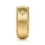 14K Yellow Gold Diamond Wide Bujukan Band Ladies Ring-Gabriel & Co.-Renee Taylor Gallery