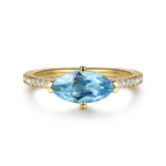 14K Yellow Gold Diamond and Blue Topaz Ring - LR52704Y45BT-Gabriel & Co.-Renee Taylor Gallery