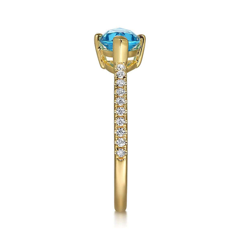 14K Yellow Gold Diamond and Blue Topaz Ring - LR52704Y45BT-Gabriel & Co.-Renee Taylor Gallery