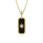 14K Yellow Gold Diamond and Onyx Bujukan Medallion Pendant - PT6647Y45OX-Gabriel & Co.-Renee Taylor Gallery