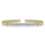 14K Yellow Gold DiamondPavé Bar Bujukan Split Bangle - BG4966-62Y45JJ-Gabriel & Co.-Renee Taylor Gallery