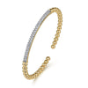 14K Yellow Gold DiamondPavé Bar Bujukan Split Bangle - BG4966-62Y45JJ-Gabriel & Co.-Renee Taylor Gallery