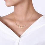 14K Yellow Gold Floral Branch Diamond Necklace - NK6201Y45JJ-Gabriel & Co.-Renee Taylor Gallery