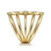 14K Yellow Gold Geometric Station Diamond Pavé Statement Ring - LR52029Y45JJ-Gabriel & Co.-Renee Taylor Gallery