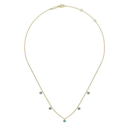 14K Yellow Gold London Blue Topaz Station Necklace - NK7489Y4JBT-Gabriel & Co.-Renee Taylor Gallery