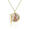 14K Yellow Gold Octagonal Locket Necklace w/ Diamond Star Center - NK6503Y45JJ-Gabriel & Co.-Renee Taylor Gallery