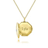 14K Yellow Gold Octagonal Locket Necklace w/ Diamond Star Center - NK6503Y45JJ-Gabriel & Co.-Renee Taylor Gallery